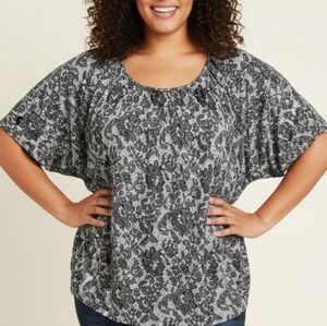 Cathy Daniels Black and Gray Women's Top